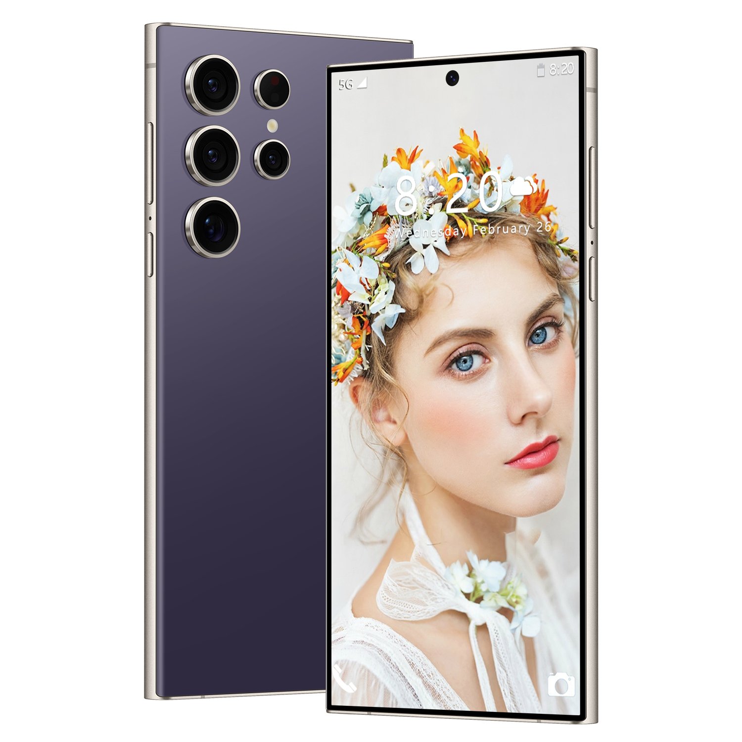 2024 Original S24 Ultra Cellphone Smartphone 6.8 Inch Unlocked Dual Card Lte Android Mobile Phone Purple